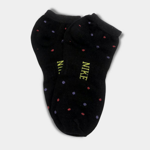 Nike Multi Doted Premium Quality Ankle Socks Black